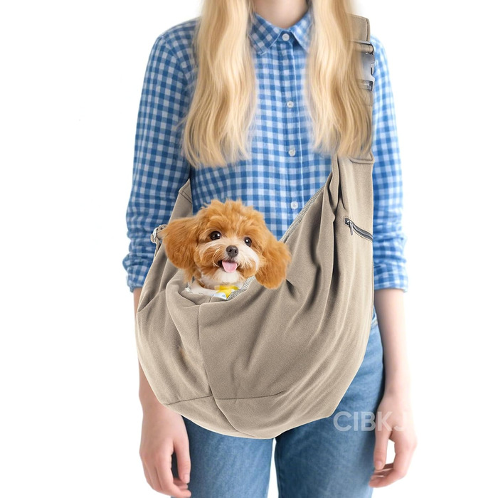 Сумка-переноска для собак та цуценят, зелена/хакі, з регульованим плечовим ременем