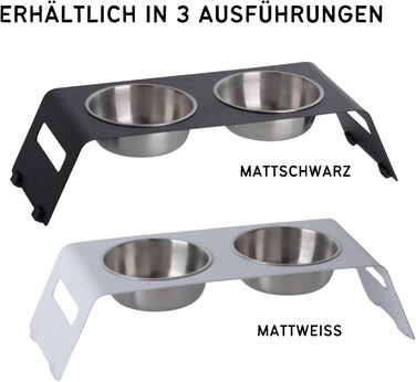 Підвищена годівниця для котів PETLINUS: керамічний та металевий набір, зручна годівниця для котів та маленьких собак, чорна