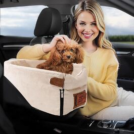 Автокрісло для собак та котів PETCUTE, до 6 кг, бежеве