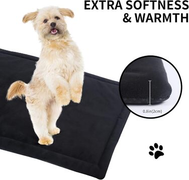 М'який килимок для собак та котів IEUUMLER FC004, 102*69 см, чорний. Легко миється, не слизький, теплий.