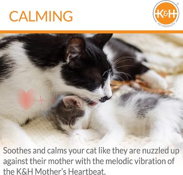 Плюшеве котеня K&H Pet Products з імітацією серцебиття, заспокійлива іграшка для котів, червоне, 15,2 см