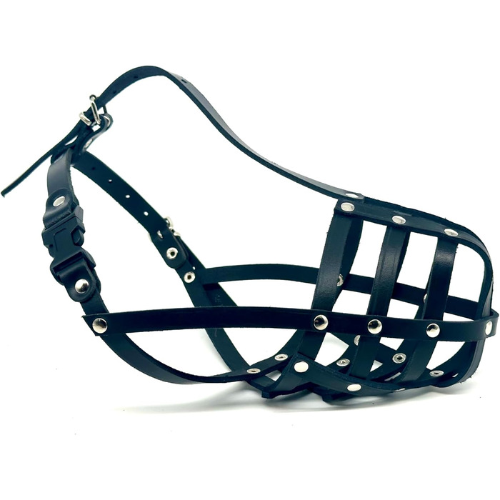 Шкіряна нашоломка для Бультер'єрів та собак з короткою мордою L&J Pets (BT0, Natural)