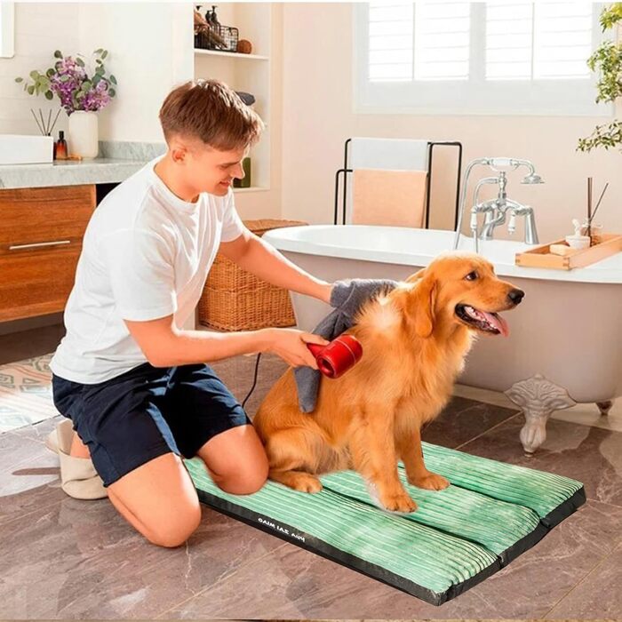 Килимок для собак Petcute великих та середніх порід, м'який, знімний, дихаючий, з неслизьким дном, зелений