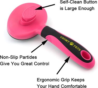 Uhomy Щітка для грумінгу домашніх тварин, самоочисна, для собак та котів, видаляє ковтуни та бруд