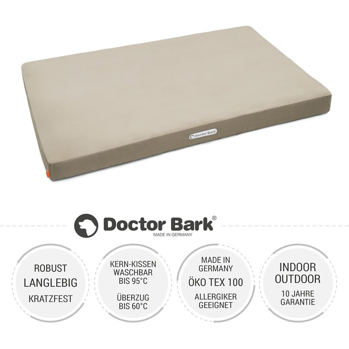 Ортопедичний лежак для собак Doctor Bark з флісовою поверхнею, великий (XL, 120x80 см, бежево-золотисто-коричневий)