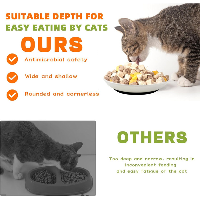 Набір мисок для котів GMMG, 6 шт. з кераміки, плоскі, для корму, миски для котів