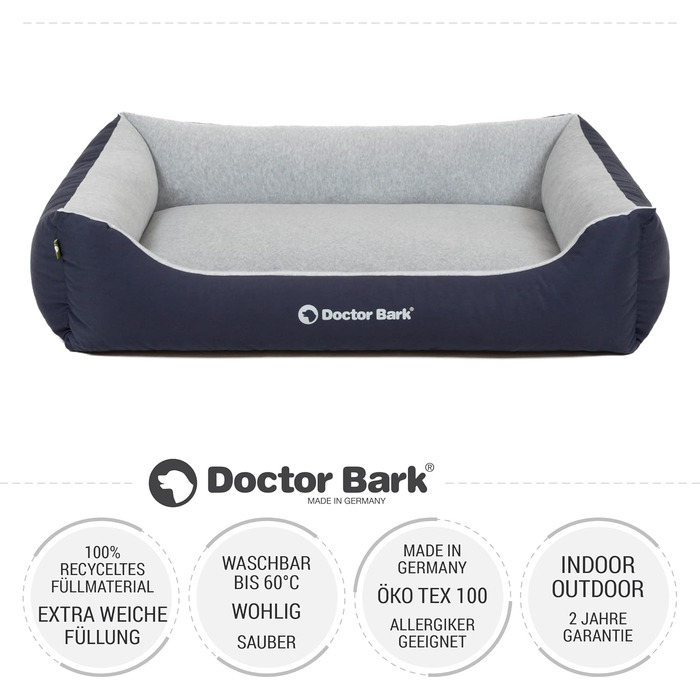 Ліжко для собак Doctor Bark Kleine Hunde - зручне та м'яке, з можливістю прання, міцне, зелений колір (XL, 110x85 см)