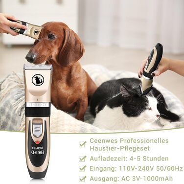 Машинка для стрижки собак Ceenwes - тиха, акумуляторна, золота