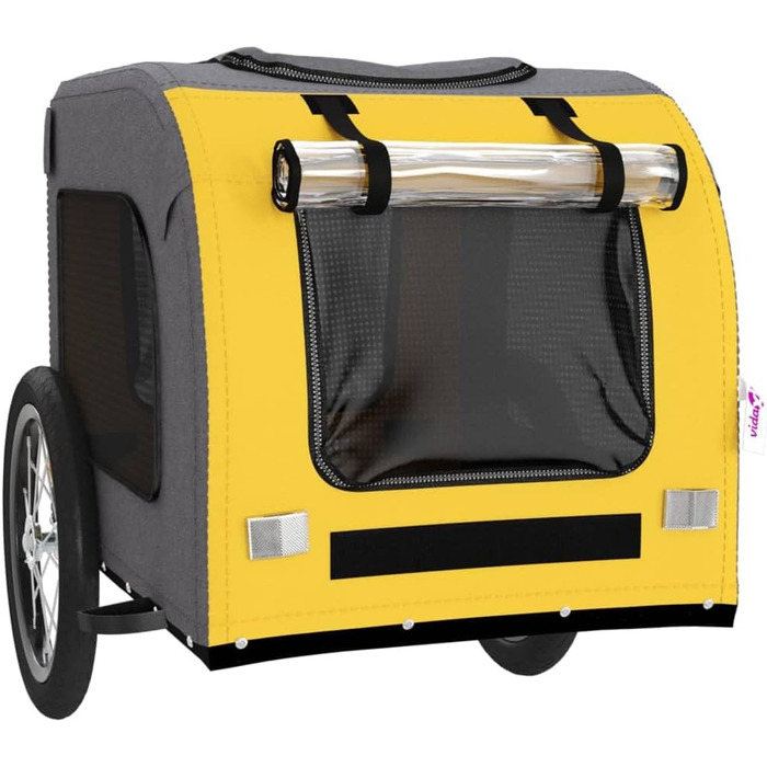 Причіп для велосипеда для собак Жовтого та Сірого кольорів, Oxford-тканина та сталь, LH33839