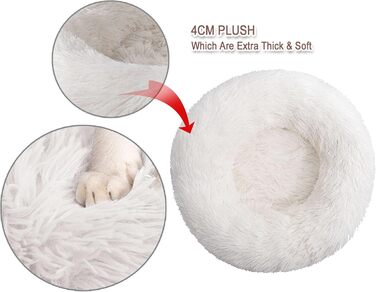 Кругле ліжко-лежанка для собак та котів, 80 см, білий колір. Знімне, washable.