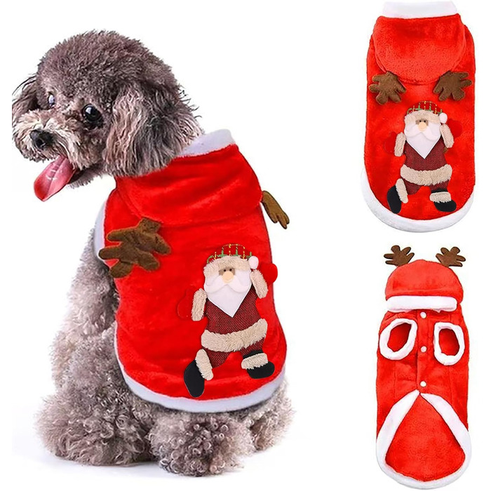 Теплий новорічний светр для собак з високим коміром, розмір L (1 шт.) | Для маленьких, середніх та великих собак | З м'якого та теплого матеріалу