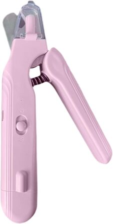 Електричний триммер для обрізки кігтів домашніх тварин 2-в-1 з LED-підсвічуванням, захисним насадком та ергономічним дизайном для собак та котів (рожевий)