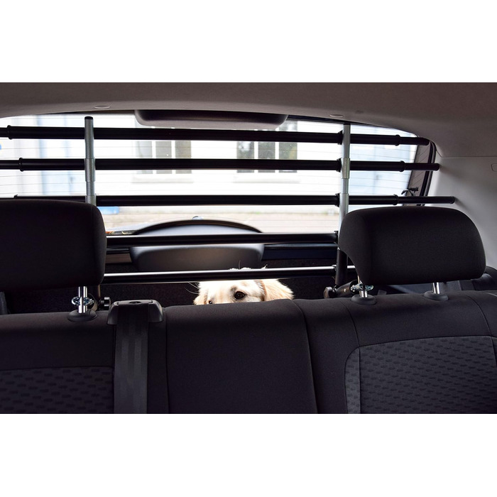 Бар'єр для собак у багажник Dobar® 62200 - складаний, універсальний, для автомобіля, з нержавіючої сталі, 28-36 x 82-141 см, чорний