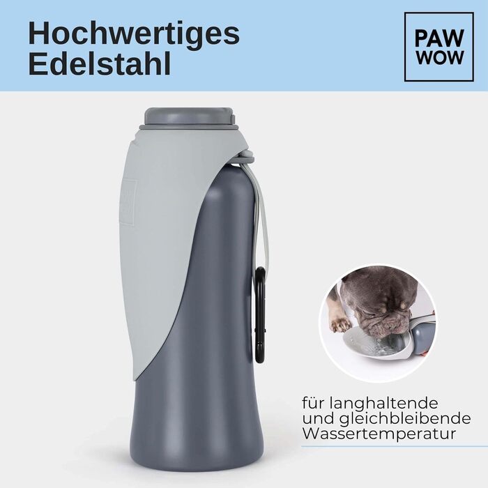 PAW WOW Paul пляшка для води для собак 800 мл, дорожня