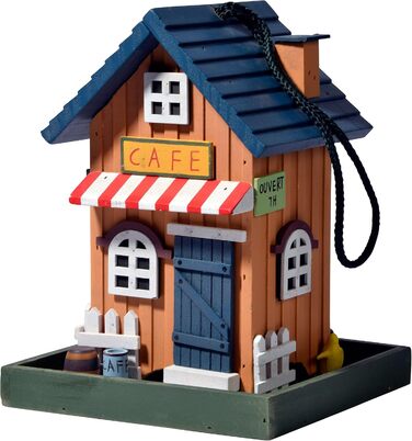 Дім для птахів Dobar® 25119FSC - дерев'яна годівниця для птахів у стилі Вестерн, 18x18x23 см, кольоровий (кафе)