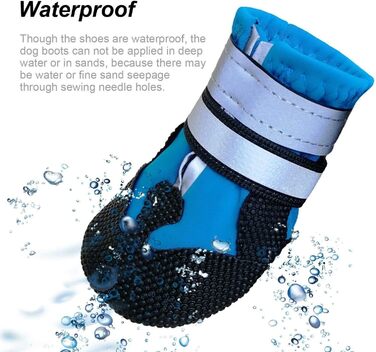 Чоботи для собак Dricar: 4 шт., дихаючі, антиковзні, для маленьких, середніх та великих собак, синій, розмір M