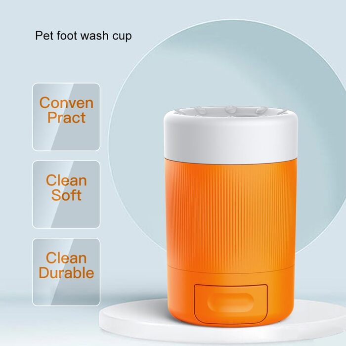 Набір для миття лап собак QUXVUIS з м'якою щетиною - зручне та ефективне очищення лап. ABS пластик, сірий колір.