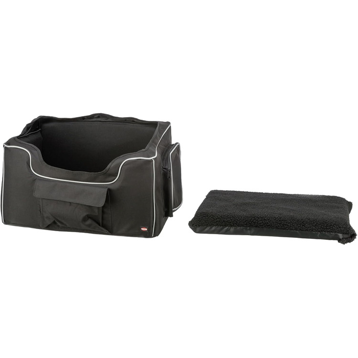 Автокрісло для собак TRIXIE Midi чорного кольору – комфортне та безпечне, складна конструкція, з кишенями, 13173