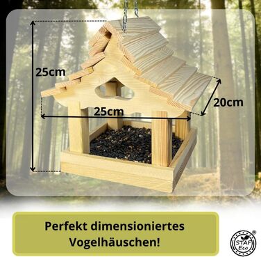 Дерев'яний годівничка для птахів на балкон, стійкий до погодних умов, ручної роботи, для саду та балкону