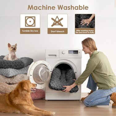 Килимок для собак великих порід EHEYCIGA, 104x68 см, XL, штучне хутро та льон, темно-сірий