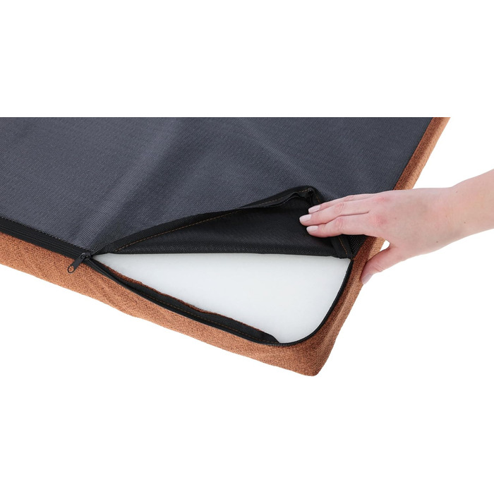 Матрац для собак Kerbl Oliver з піною пам'яті, ортопедичний, для собак з проблемами суглобів, знімний чохол, Made in Italy, коричневий, 80x50x8 см / 50x80x8 см