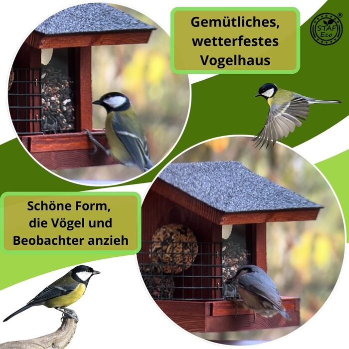 Дім для птахів на балкон: дерев'яний, ручної роботи, для саду та балкону, вологостійкий