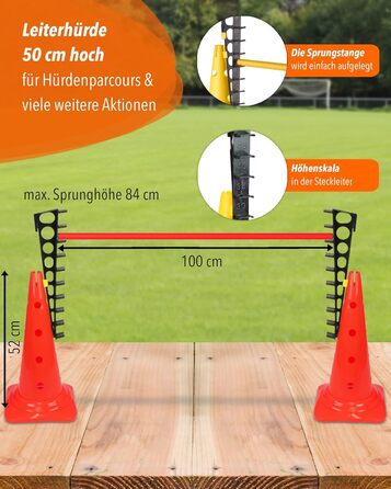 Кільцеподібна перешкода Sportikel24 для аджиліті з жердиною 100 см – для собак, коней та дітей