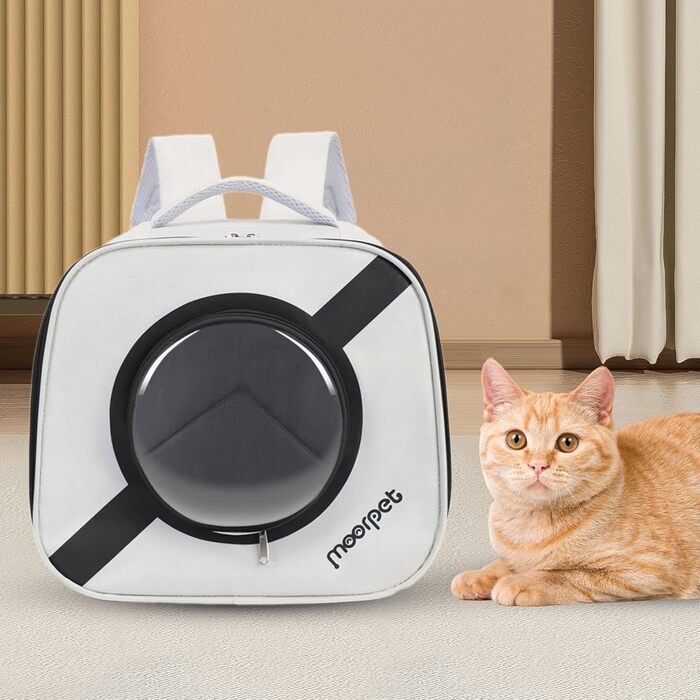 Рюкзак для тварин Kowaku: зручний переносник для собак та котів з вікном та ременем, чорний