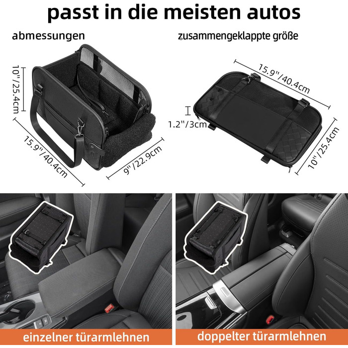 Транспортна сумка для собак та котів: переноска для тварин до 6 кг, з підстилкою та сталевим каркасом, чорна