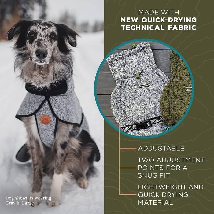 Куртка для собак Wilderdog з флісу та неопрену, сіра, розмір L