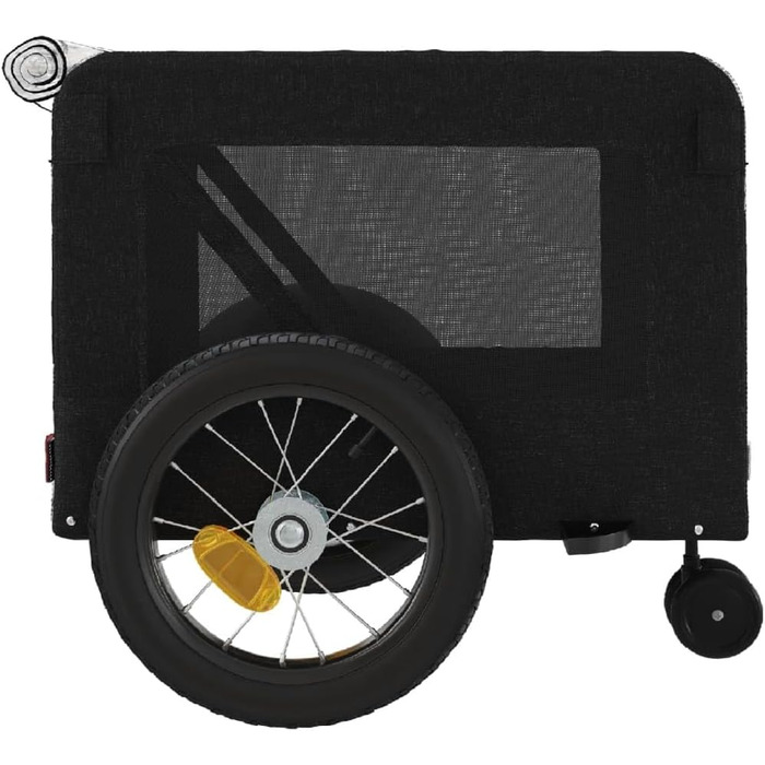 Причіп для велосипеда VidaXL для собак, чорний (120 x 54.5 x 53 см)