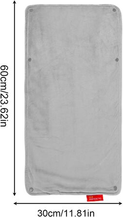 Водонепроникне електричне грілка для котів, цуценят та маленьких собак, 58.4 x 27.9 см, акумуляторний, сірий