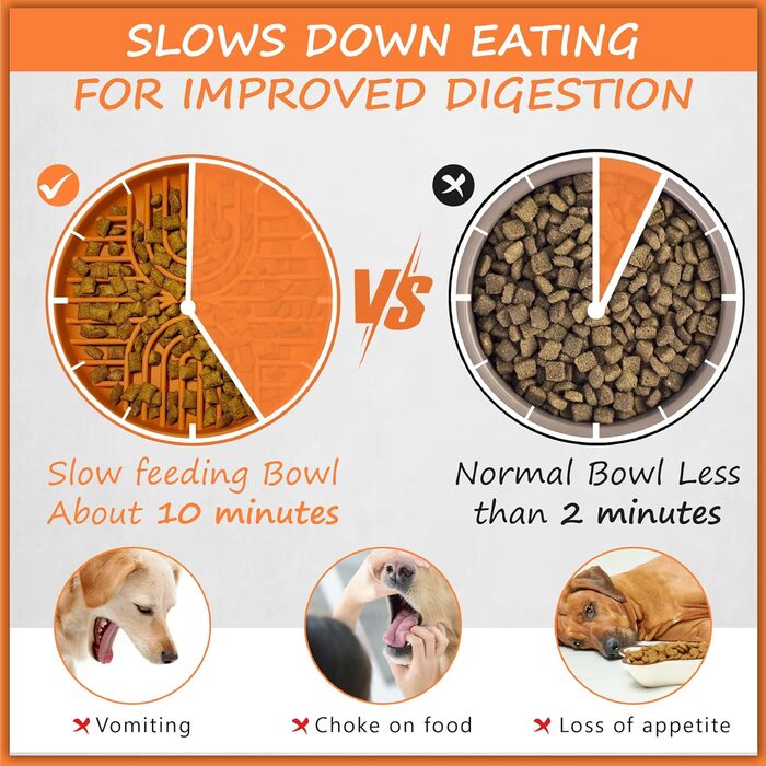 Миски для повільного годування собак та котів, силікон, 2 шт. (Лакс та Шкіряно-сірий), нековзні, для повільного харчування