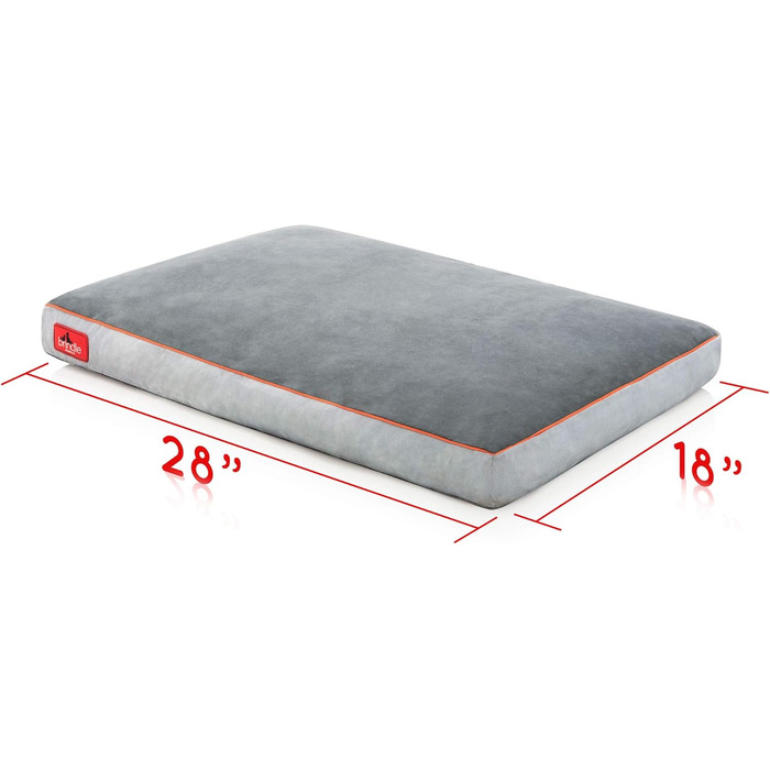 Ортопедичне ліжко для тварин з подрібненої піни Memory Foam Brindle Stone, сумісне з клітками, знімний чохол, розмір S, для собак, цуценят, котів і кроликів