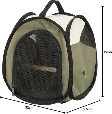 Транспортна сумка для птахів Trixie, 27x32x27 см, бежево-оливковий