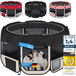 Вольєр для цуценят і домашніх тварин All Pets United XXL, чорний-бежевий, для собак, котів, кроликів та дрібних тварин, для дому та вулиці
