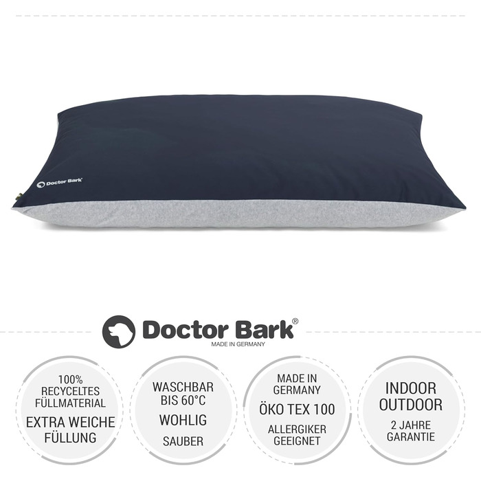 М'яке ліжко для собак великих порід Country від Doctor Bark, зелений колір, розмір L, легко миється, знімний чохол