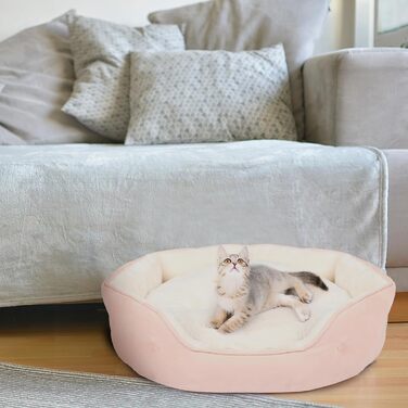 Кругле ліжко для котів та цуценят, 50.8 см. Зручне, з неслизьким дном та знімним подушкою. Підходить для домашніх тварин.