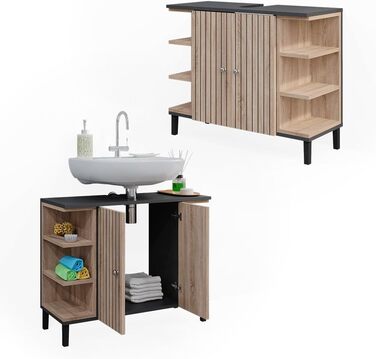 Підвісна тумба під умивальник Vicco Aquis Sonoma 30x81,8 см, меблі для ванної кімнати