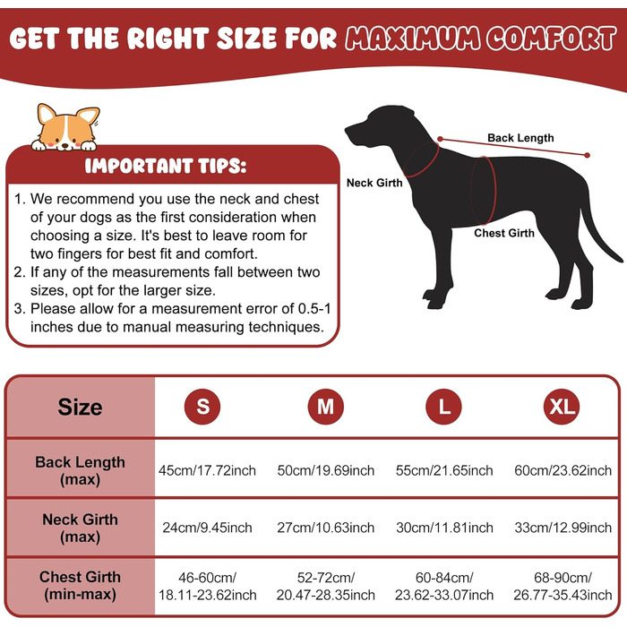 Водонепроникна куртка для собак, світловідбиваюча, вітрозахисна, тепла зимова куртка з м'яким флісовим підкладкою для собак маленьких та великих порід, для активного відпочинку, кемпінгу та походів у холодну погоду, червона (розмір S, спина 45 см)