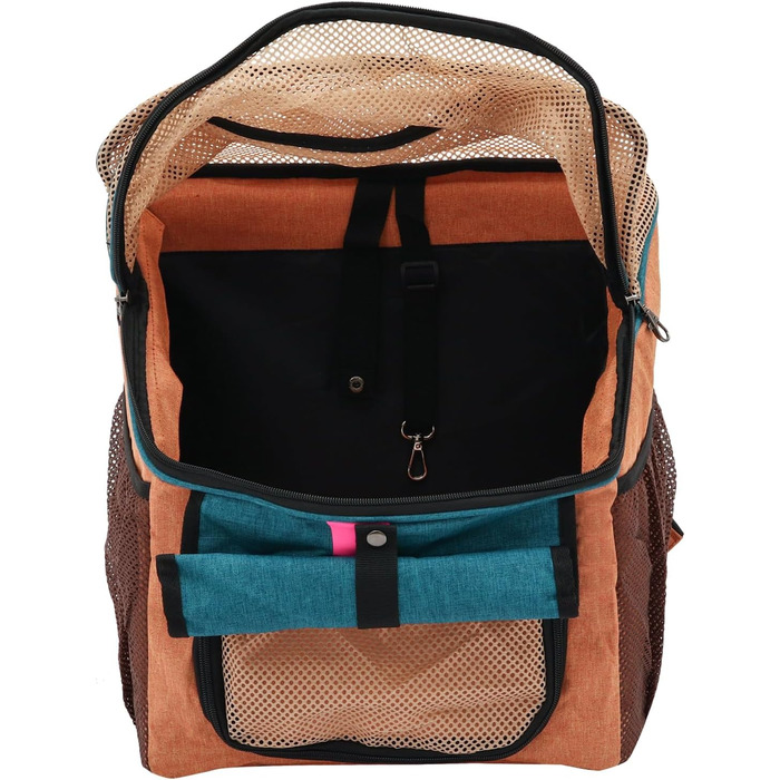 Велосумка для тварин, 32*29*39 см, 2 в 1, складний велосипедний кошик з сіткою, переноска для котів та собак до 7.5 кг (Оранжевий, Синій)