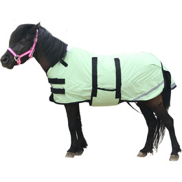 Gallopoff 300D Попона для поні/шетландського поні, 150 г/м², водонепроникна, дихаюча, зимова, міцна, для поні, лошат, міні- та карликових коней (зелена, 75-85 см)
