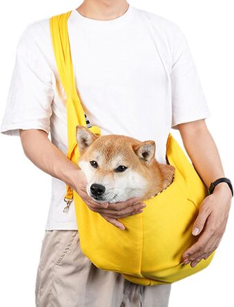 Сумка-переноска для собак та котів, жовта, з регульованим ремінцем, для прогулянок та подорожей