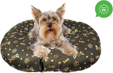 М'який лежак для собак та котів, овальний, 50x34 см, коричневий, миючий