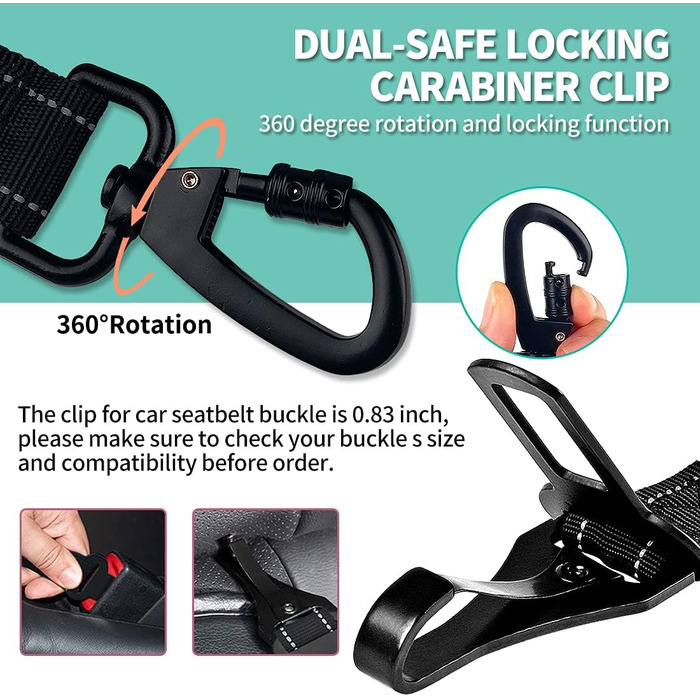 Пояс для безпеки собаки COOYOO – регульований, міцний, з відбиваючими елементами. Підходить для собак, котів та інших домашніх тварин.