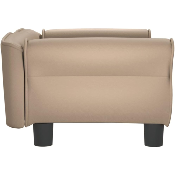 Софа для собак Festnight, ліжко для маленьких собак та котів, м'яке ліжко для домашніх тварин з штучної шкіри, 70x45x30 см (Капучино)