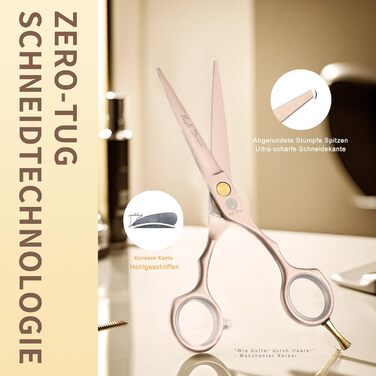 Професійні перукарські ножиці Purple Dragon 5.5 дюймів (золоті) – набір для перукарів, барберів та початківців