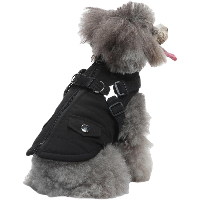 Зимова куртка для собак від Huiba: тепла, водонепроникна та вітронепроникна, для маленьких, середніх та великих собак (чорний, M)