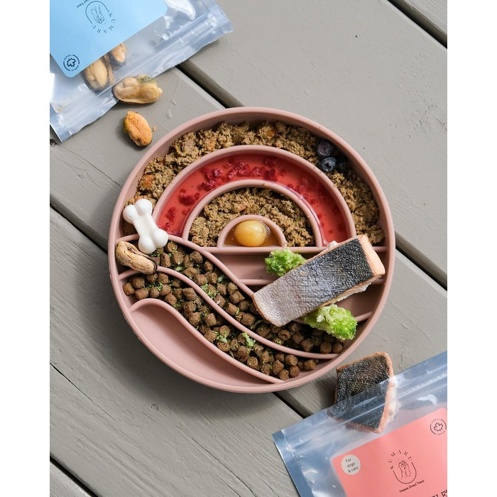 OHMO Antischling Napf для собак (Світанок): миска для собак, котів та цуценят, запобігає здуттям, не ковзає, екологічне силікон, колір Кораловий, розмір L