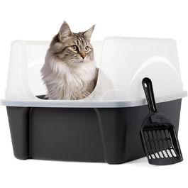 Кігтеточка для котів Iris Ohyama DDCLH-12, велика, відкрита, без кришки, чорна, для великих котів та кошенят, BPA-free